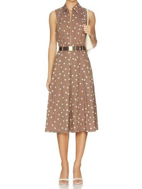 L'AGENCE Dresses & Skirts - NEW L'AGENCE kylo belted midi shirt dress in cardamom polka dot